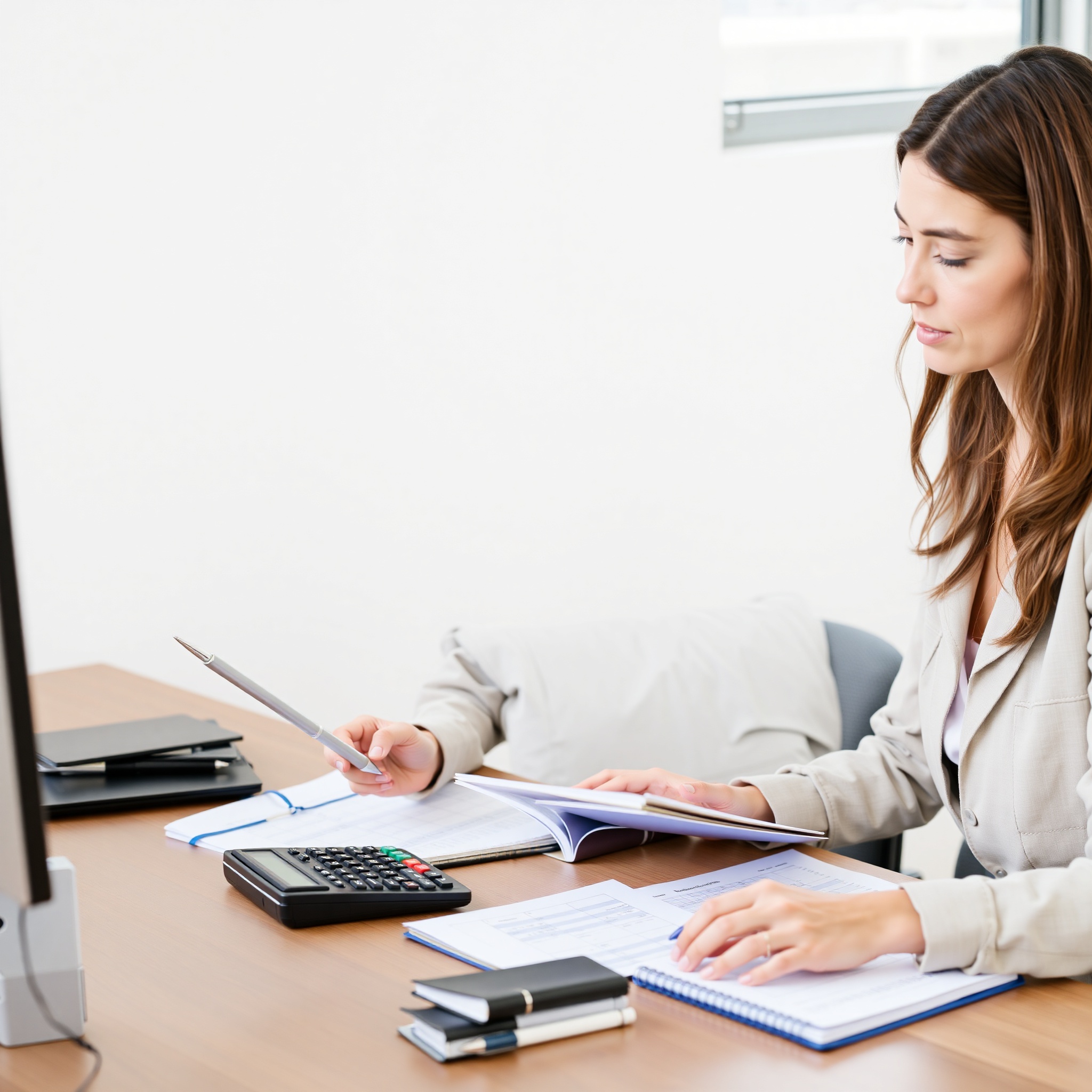 Woman reviewing emergency fund savings plan and financial goals